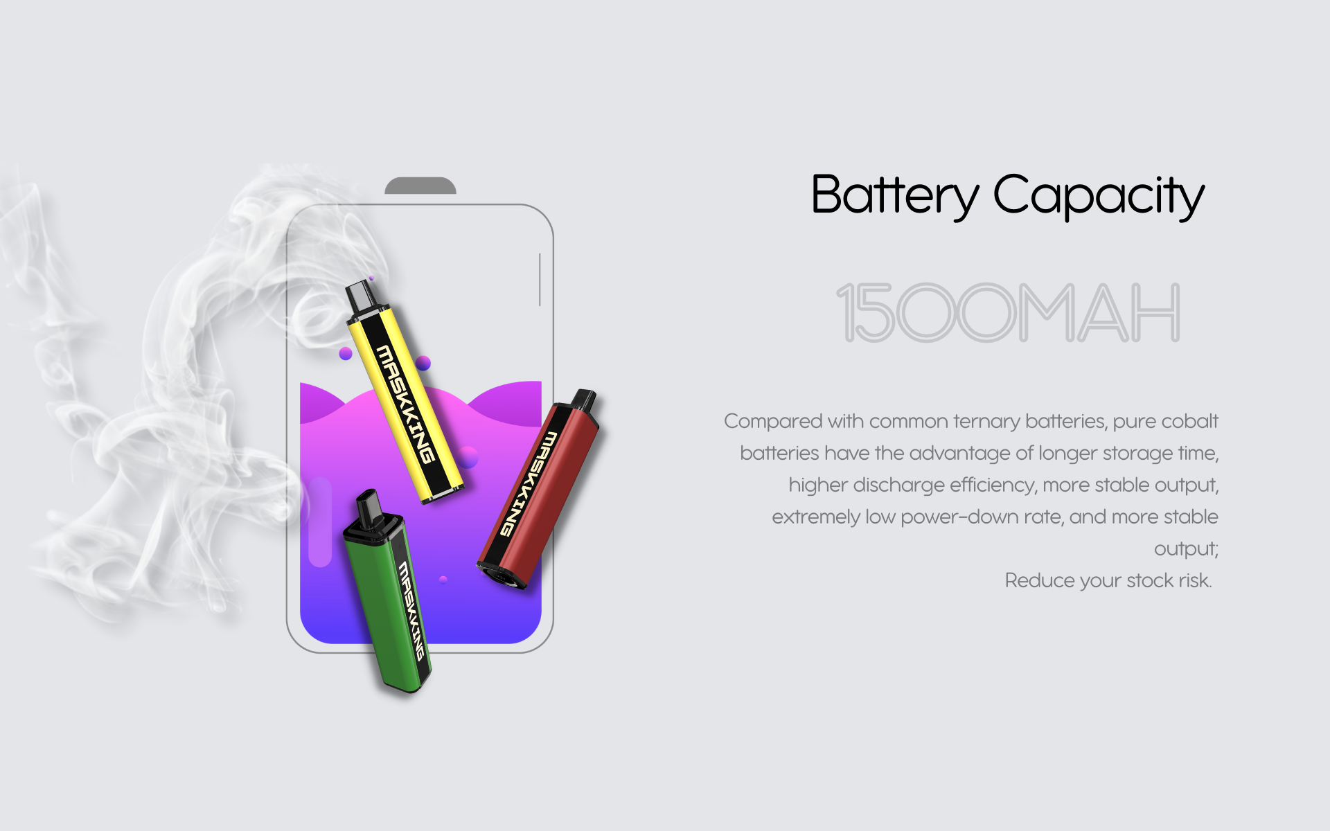 Maskking Super CC pctg ejuice cup 1500mAh battery