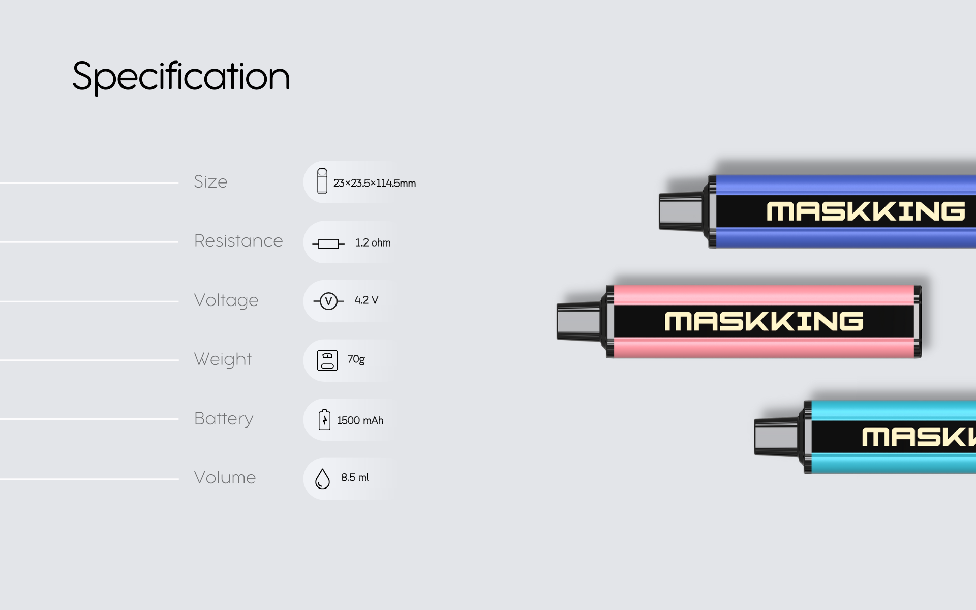 Maskking Super CC specification