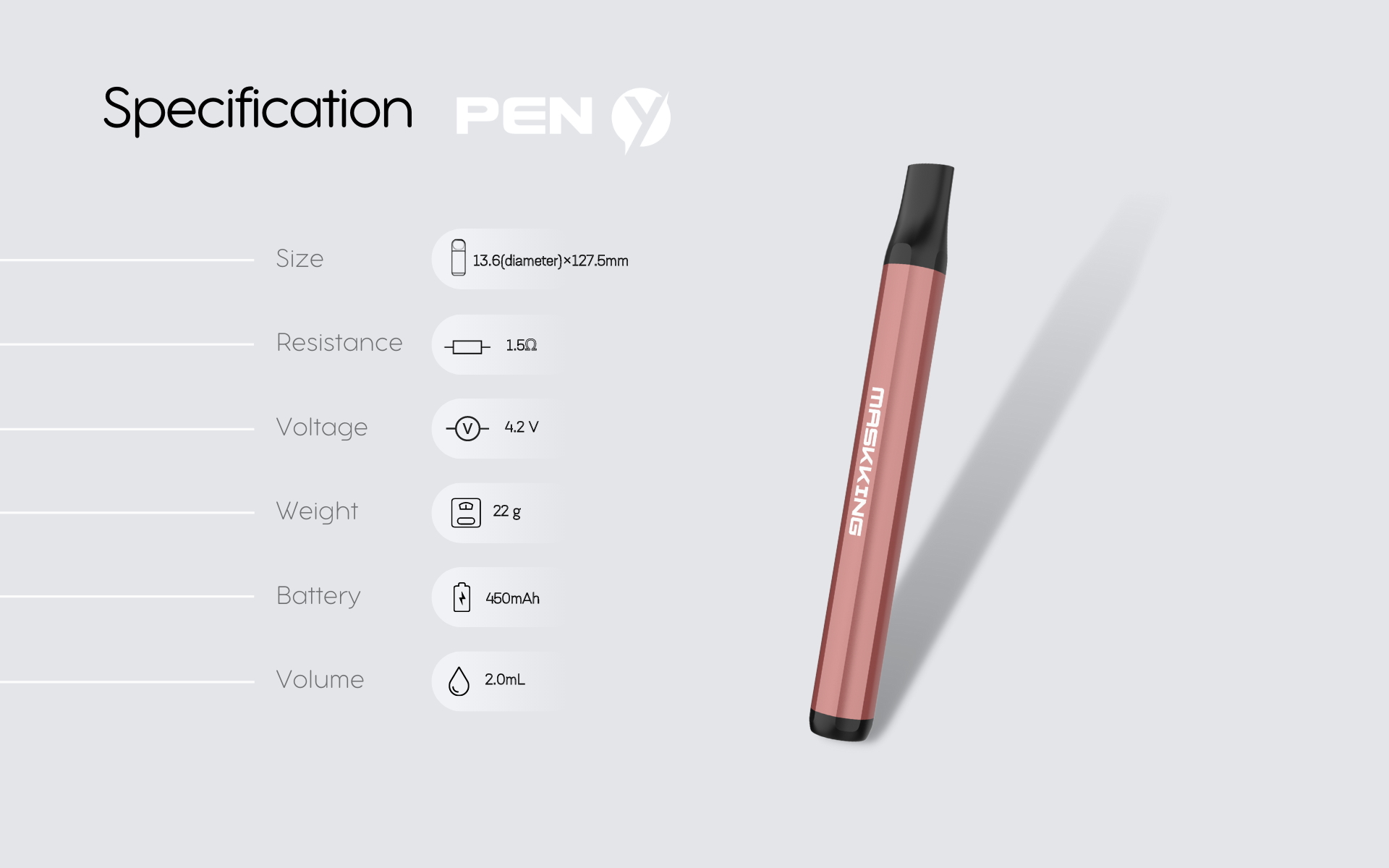 Maskking Pen y specification