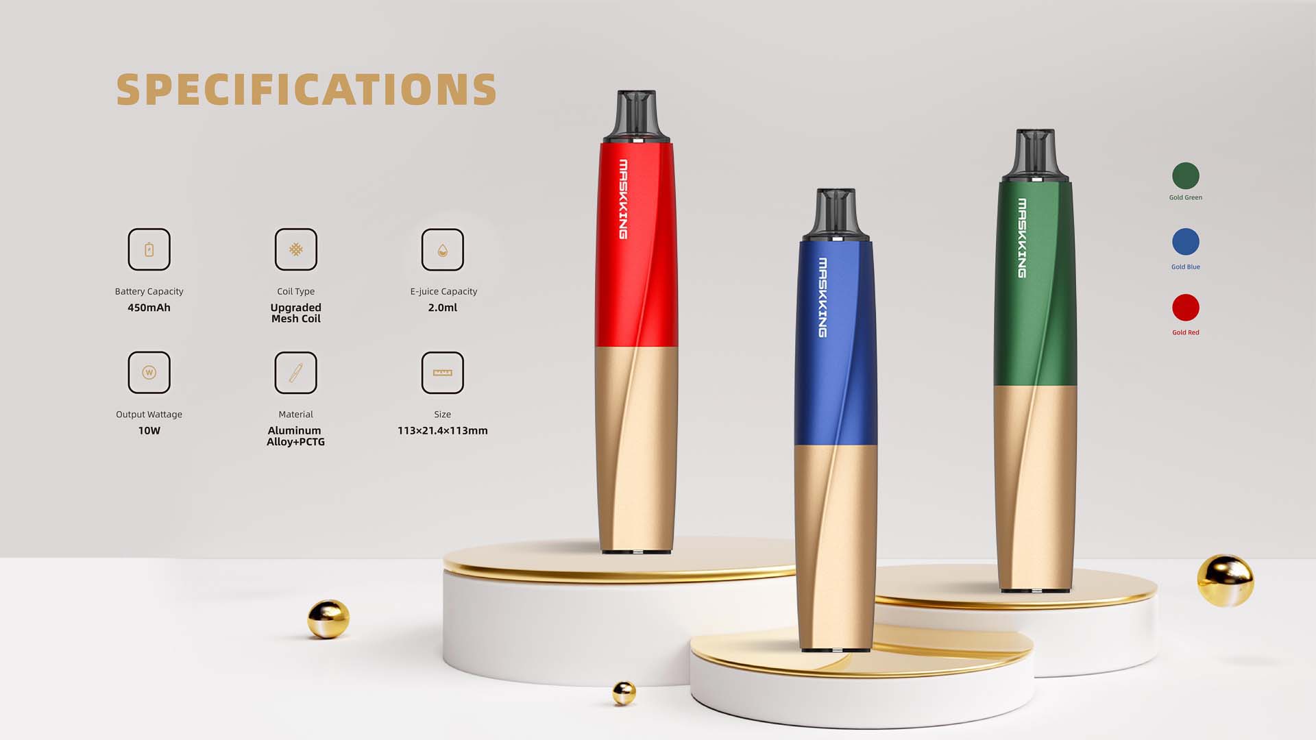 maskking nomi pod kit specifications