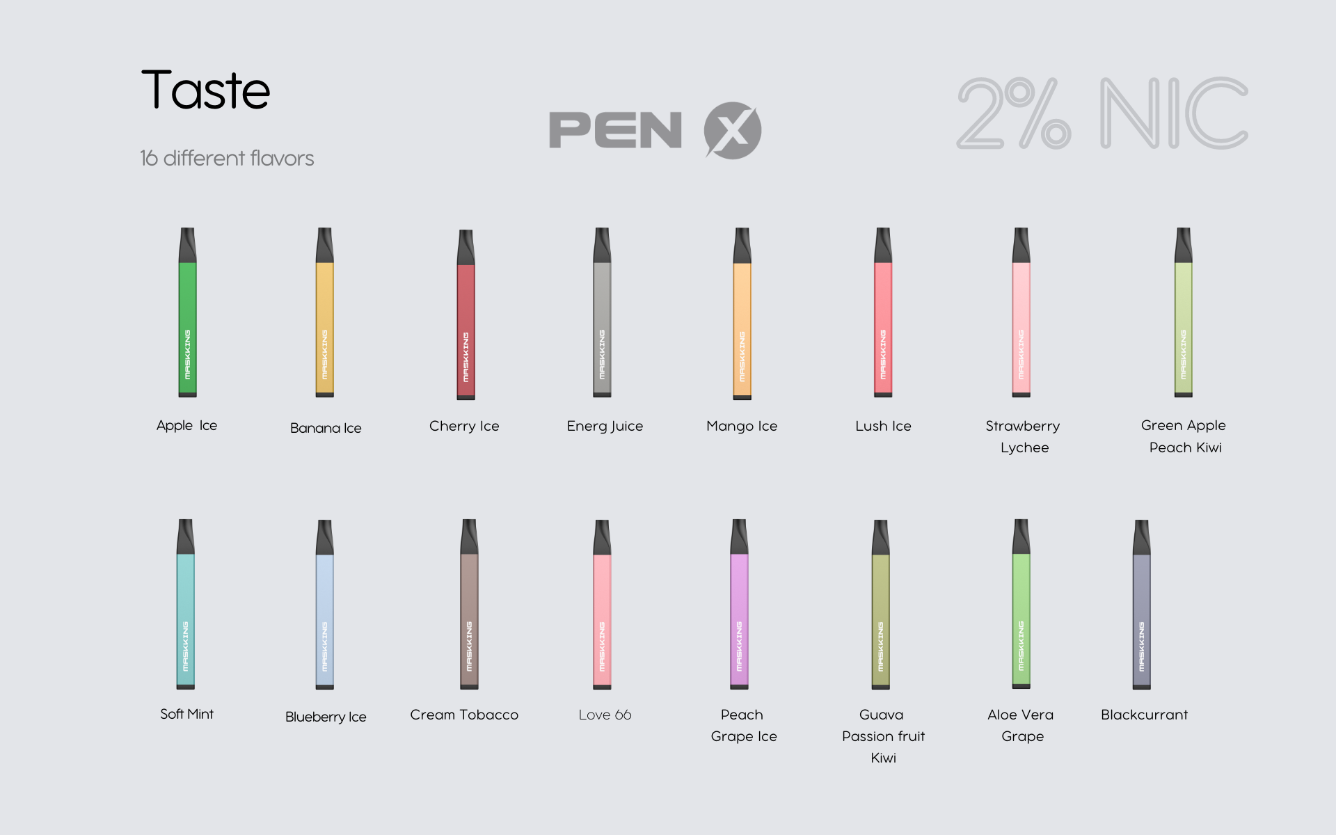 Pen X – Flavored Disposable Vapes - Maskking