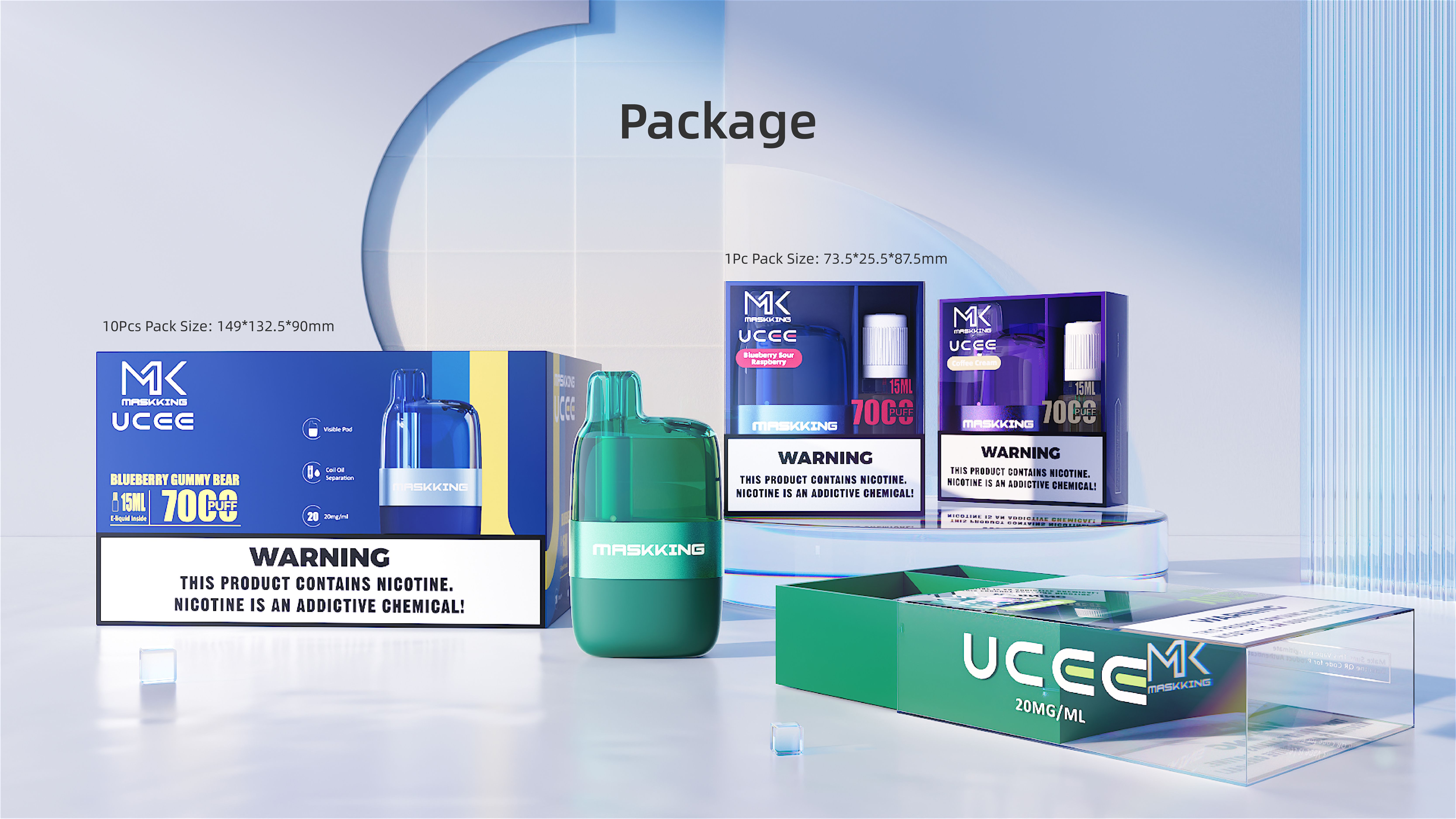 maskking ucee 7000 refillable pod package