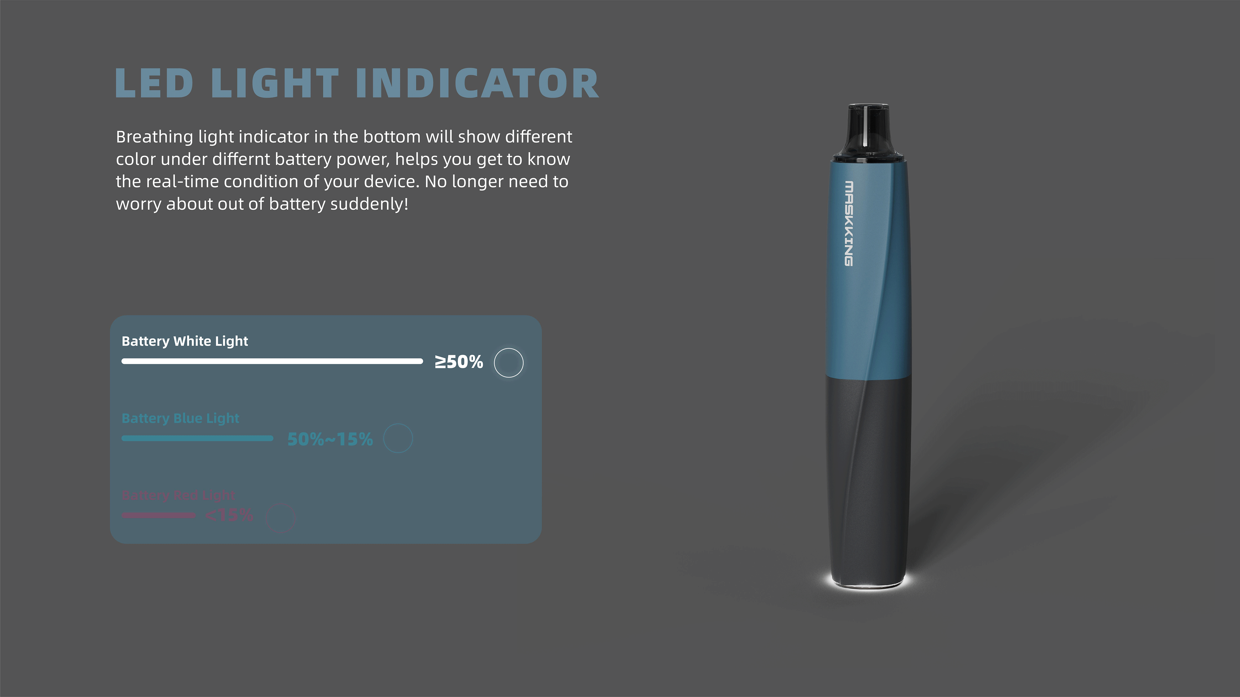 maskking nomi s pod kit led light indicator