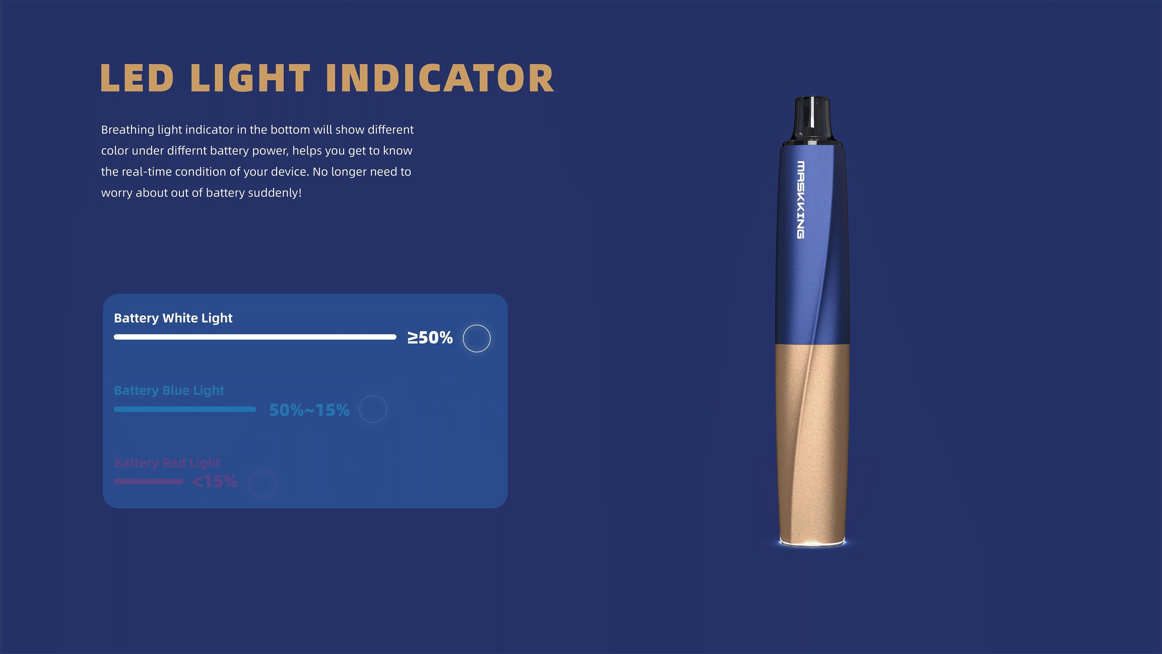maskking nomi pod kit led light indicator