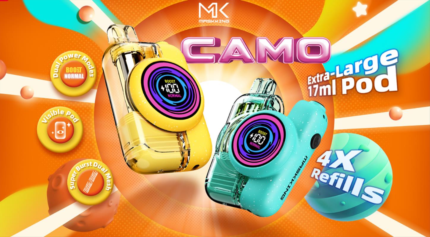 Maskking Launches CAMO: A Hybrid Dual Pod Kit with 17ml Max Capacity and Modular Magnetic 100K Puffs