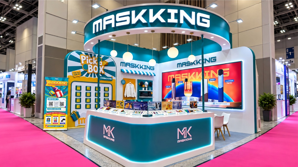 Maskking × InterTabac 2026 exhibition banner announcing the brand's TPD-compliant vape systems on display at Booth 1.A02 in Messe Dortmund, Germany.jpg